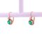 19th Century Emerald, Diamond and 18 Karat Rose Gold Lever Back Earrings, Set of 2, Immagine 7