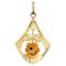 French 18 Karat Yellow Gold Rose Pendant, 1900s, Image 1