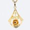 French 18 Karat Yellow Gold Rose Pendant, 1900s, Image 4