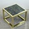 Vintage Spanish Brass and Green Veined Marble Coffee Table, Image 1