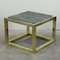 Vintage Spanish Brass and Green Veined Marble Coffee Table, Image 3