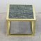 Vintage Spanish Brass and Green Veined Marble Coffee Table, Image 2