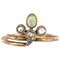 19th Century Opal, Diamonds and 18 Karat Rose Gold Ring 1