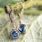French 1.16 Carat Sapphire, Diamonds and 18 Karat Yellow Gold Earrings, 1920s, Set of 2, Image 3