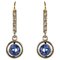 French 1.16 Carat Sapphire, Diamonds and 18 Karat Yellow Gold Earrings, 1920s, Set of 2, Image 1