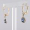 French 1.16 Carat Sapphire, Diamonds and 18 Karat Yellow Gold Earrings, 1920s, Set of 2, Image 4