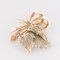 French Floral Bouquet Diamond and 2 Gold Brooch, Retro 10