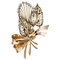 French Floral Bouquet Diamond and 2 Gold Brooch, Retro 1