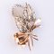 French Floral Bouquet Diamond and 2 Gold Brooch, Retro 11