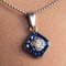 Calibrated Blue Gems and Diamond Pendant Necklace 7