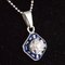 Calibrated Blue Gems and Diamond Pendant Necklace 6