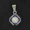 Calibrated Blue Gems and Diamond Pendant Necklace 13
