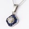 Calibrated Blue Gems and Diamond Pendant Necklace, Imagen 4