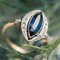 French 1.20 Carat Sapphire, Diamonds and 18 Karat Gold Ring, Immagine 4