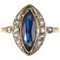 French 1.20 Carat Sapphire, Diamonds and 18 Karat Gold Ring 1