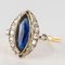 French 1.20 Carat Sapphire, Diamonds and 18 Karat Gold Ring 3