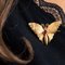 20th Century 18 Karat Yellow Gold and Green Gold Butterfly Brooch, Image 2