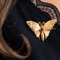 20th Century 18 Karat Yellow Gold and Green Gold Butterfly Brooch, Immagine 2
