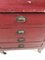 Small Antique Red Drawer Cabinet with Zinc Top 6
