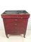 Small Antique Red Drawer Cabinet with Zinc Top 1
