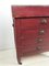 Small Antique Red Drawer Cabinet with Zinc Top 7