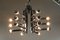 Verchromte Messing Deckenlampe mit 18 Leuchten von Gaetano Sciolari, 1970er 5