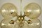 Mid-Century Brass & Amber Glass Ball Chandelier / Sputnik Lamp 7