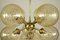Mid-Century Brass & Amber Glass Ball Chandelier / Sputnik Lamp, Image 7