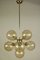 Mid-Century Brass & Amber Glass Ball Chandelier / Sputnik Lamp, Image 1