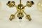 Mid-Century Brass & Amber Glass Ball Chandelier / Sputnik Lamp 11
