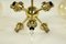 Mid-Century Brass & Amber Glass Ball Chandelier / Sputnik Lamp, Image 11