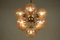 Mid-Century Brass & Amber Glass Ball Chandelier / Sputnik Lamp, Image 4