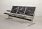Schwarze Tandem Sling 3-Sitzer Flughafenbank aus Leder von Charles & Ray Eames für Herman Miller, 1962 4