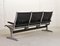 Schwarze Tandem Sling 3-Sitzer Flughafenbank aus Leder von Charles & Ray Eames für Herman Miller, 1962 7
