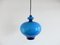 Lampe à Suspension en Verre Bleu par Hans Agne Jakobsson, 1960s 1