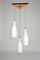 Vintage Lamp with 3 Glass Pendants, 1960s 1