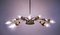 Italian Brass & Glass 12-Arm Sputnik Ceiling Lamp, 1950s 10