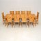 Satin Birch Dining Table & 10 Chairs, 1950s, Set of 11 1