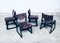 Mid-Century Modern Black Stained Wood Dining Chairs, 1970s, Set of 4 11