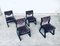 Mid-Century Modern Black Stained Wood Dining Chairs, 1970s, Set of 4 12