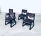 Mid-Century Modern Black Stained Wood Dining Chairs, 1970s, Set of 4 16