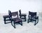Mid-Century Modern Black Stained Wood Dining Chairs, 1970s, Set of 4 10