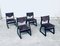 Mid-Century Modern Black Stained Wood Dining Chairs, 1970s, Set of 4, Image 14