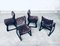 Mid-Century Modern Black Stained Wood Dining Chairs, 1970s, Set of 4 7
