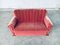 Art Deco Pink Velvet 2-Seat Sofa with Shell-Shaped Feet, 1930s, Image 5