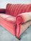 Art Deco Pink Velvet 2-Seat Sofa with Shell-Shaped Feet, 1930s 3