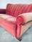 Art Deco Pink Velvet 2-Seat Sofa with Shell-Shaped Feet, 1930s, Image 3