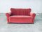 Art Deco Pink Velvet 2-Seat Sofa with Shell-Shaped Feet, 1930s 9