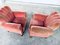 Art Deco Pink Velvet Armchairs with Shell-Shaped Feet, 1930s, Set of 2 5