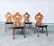 Vintage Brutalist Heart-Shaped Oak Dining Chairs, 1950s, Set of 4 11